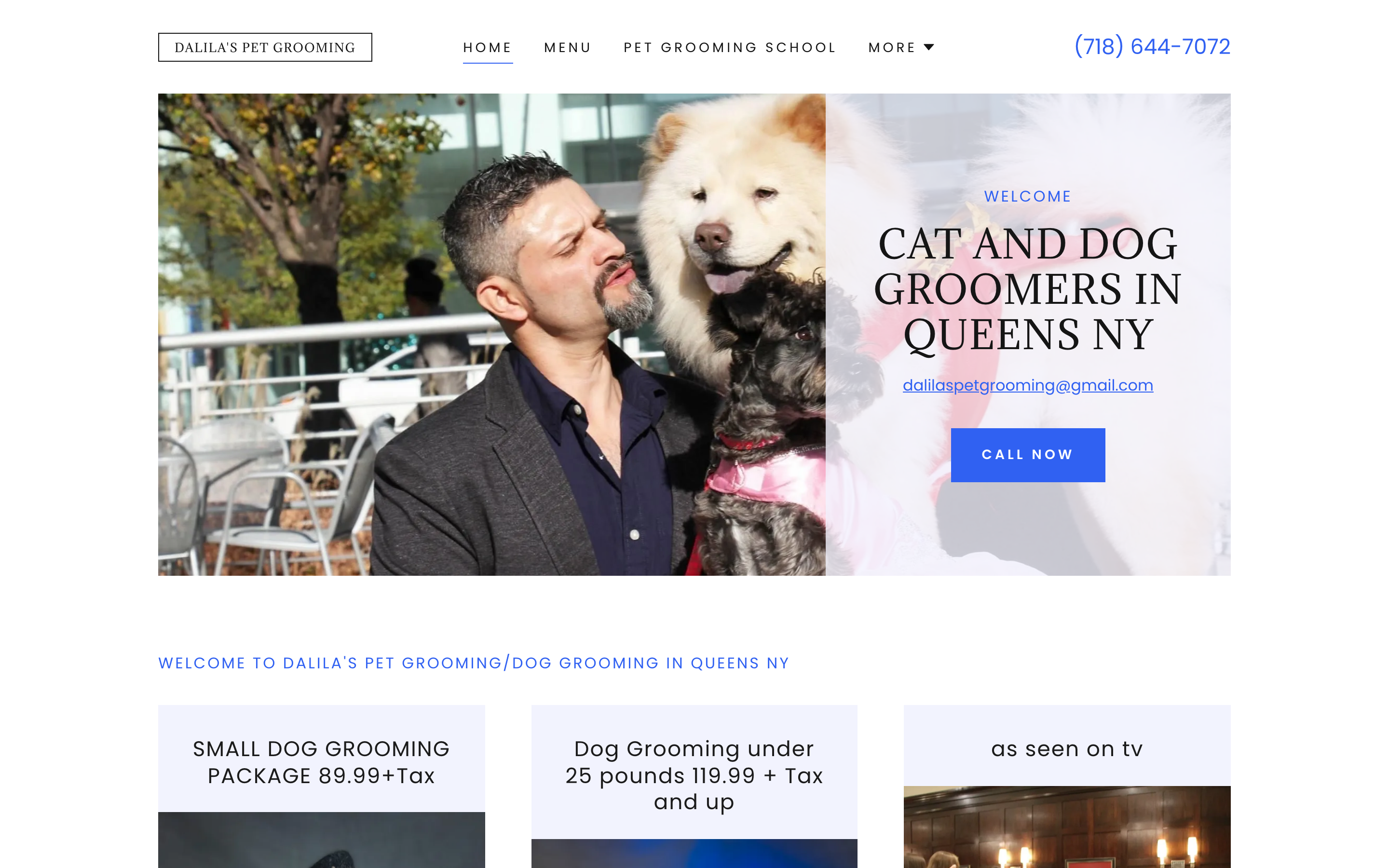 Screenshot of dalilaspetgrooming website