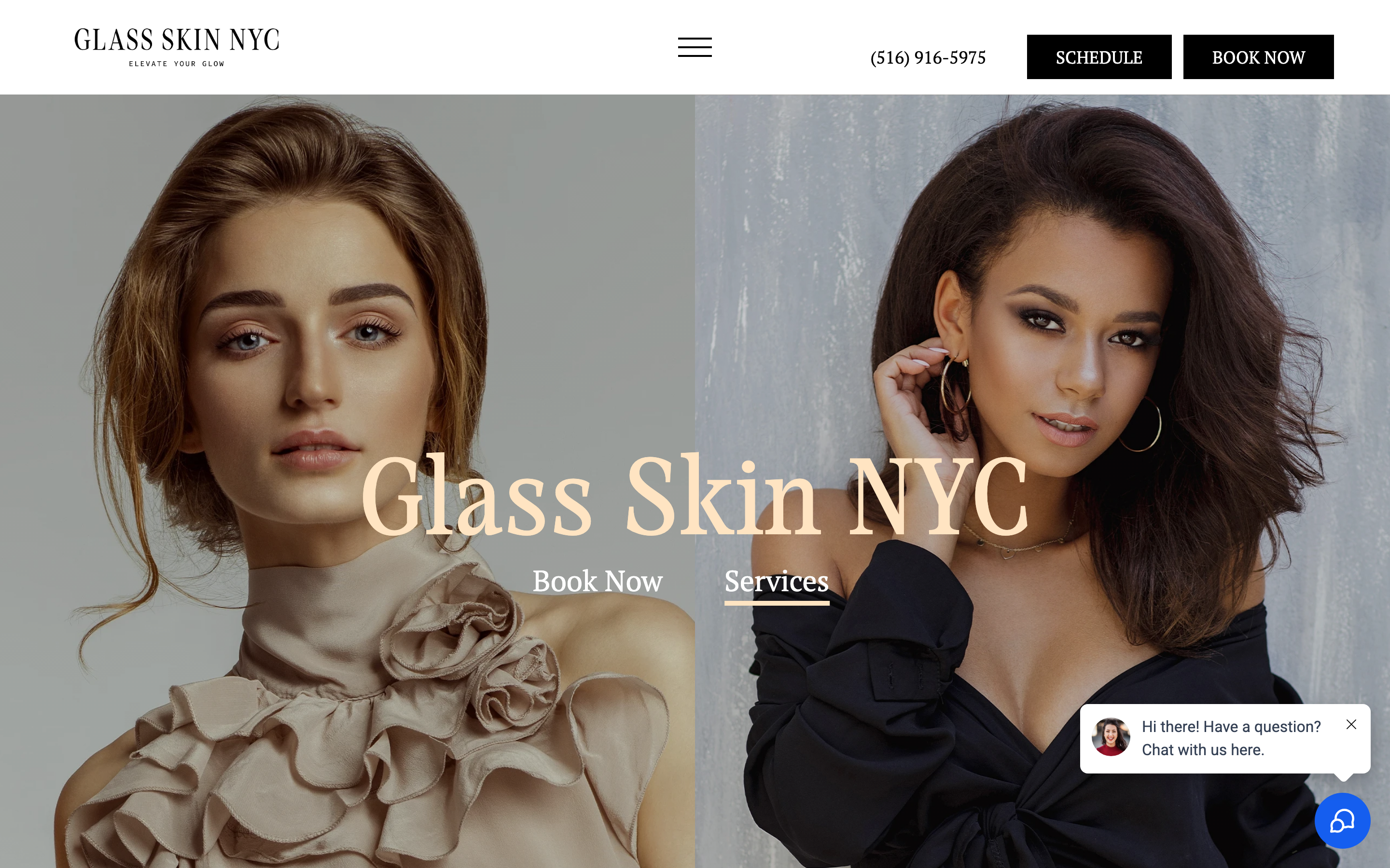 Screenshot of glassskinnyc website