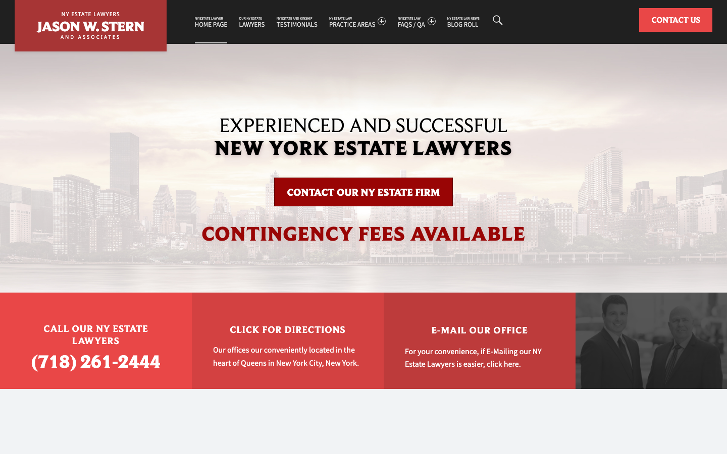 Screenshot of Queens Estate Law website